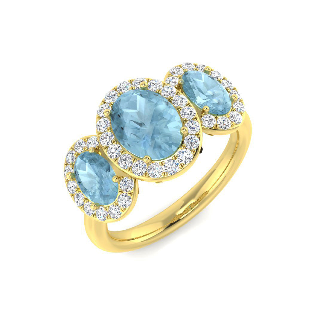Three Stone Diamond Ring 2.56ct – SL9407A~AQ – 18k Yellow Gold