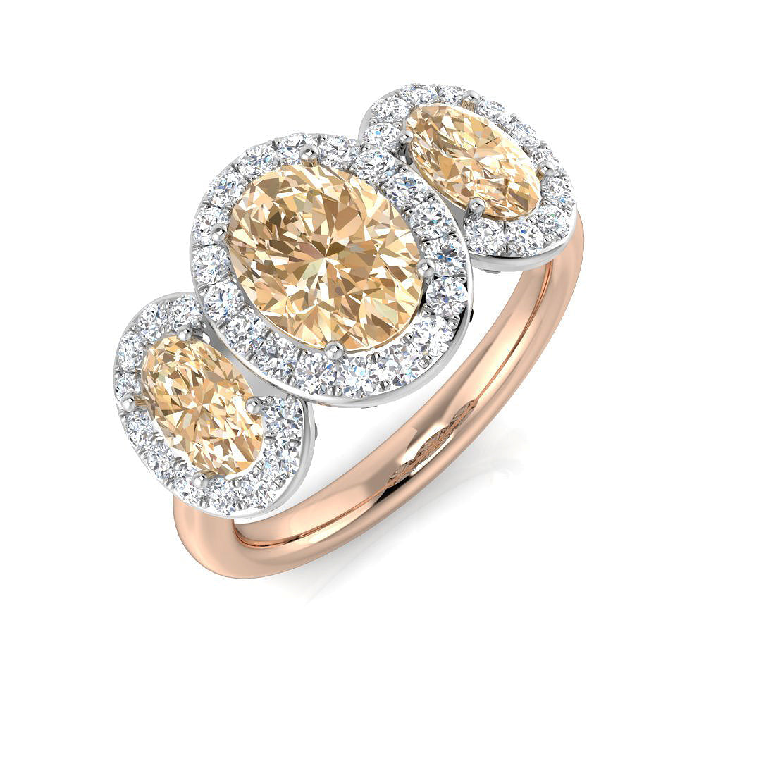 Three Stone Diamond Ring 2.59ct – SL9407A~MG – 18k Rose Gold
