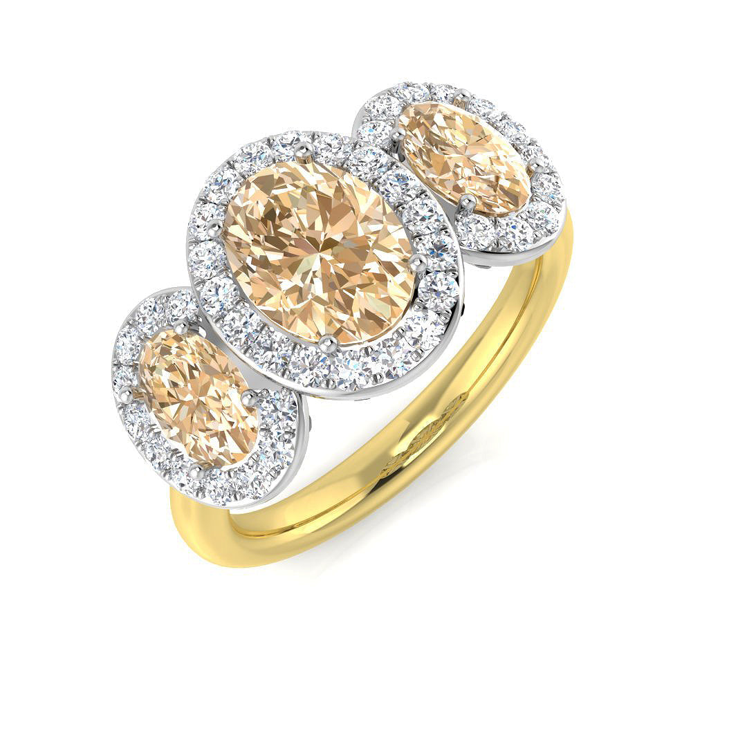 Three Stone Diamond Ring 2.59ct – SL9407A~MG – 18k Yellow Gold