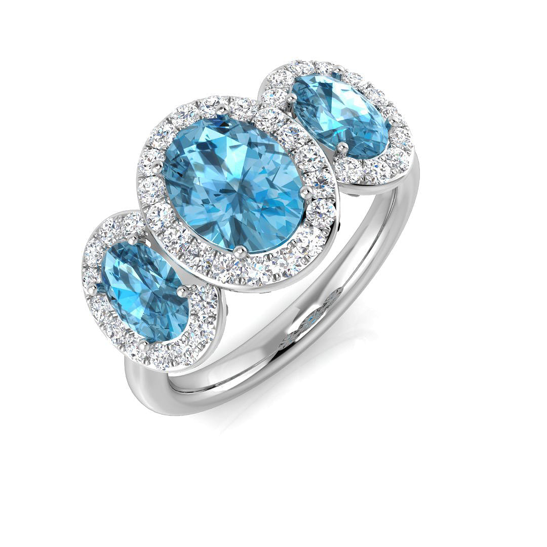 Three Stone Diamond Ring 2.85ct – SL9407A~SBT – 18k White Gold