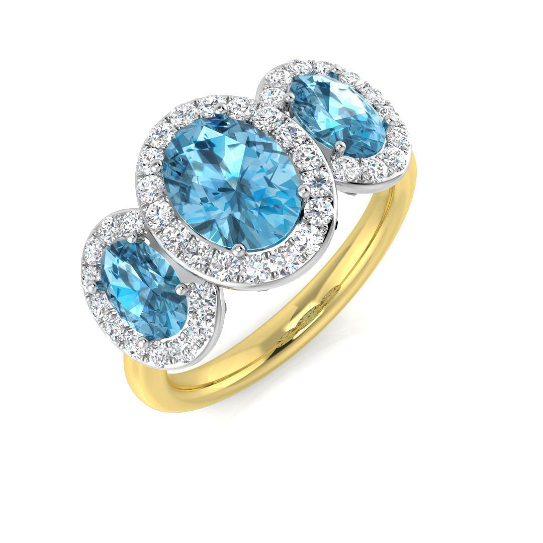 Three Stone Diamond Ring 2.85ct – SL9407A~SBT – 18k Yellow Gold