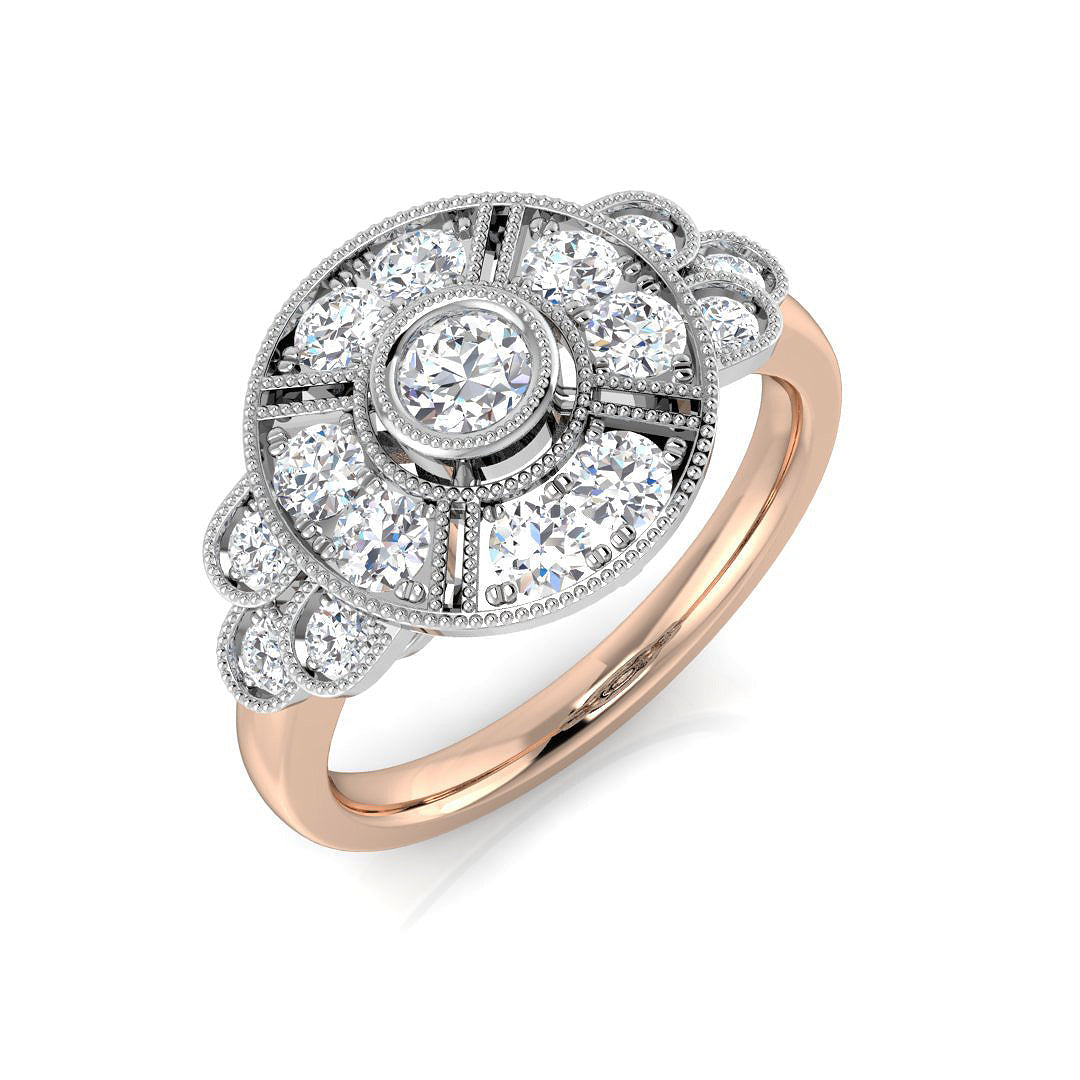 Vintage Diamond Ring 0.32ct–0.74ct – SL9158 – 18k Rose Gold