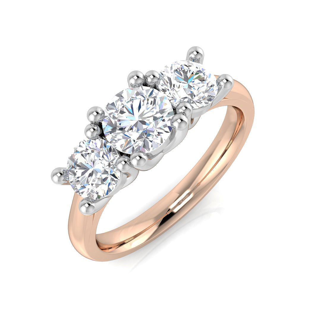 Three Stone Diamond Ring 1.57ct – SL9457 – 18k Rose Gold