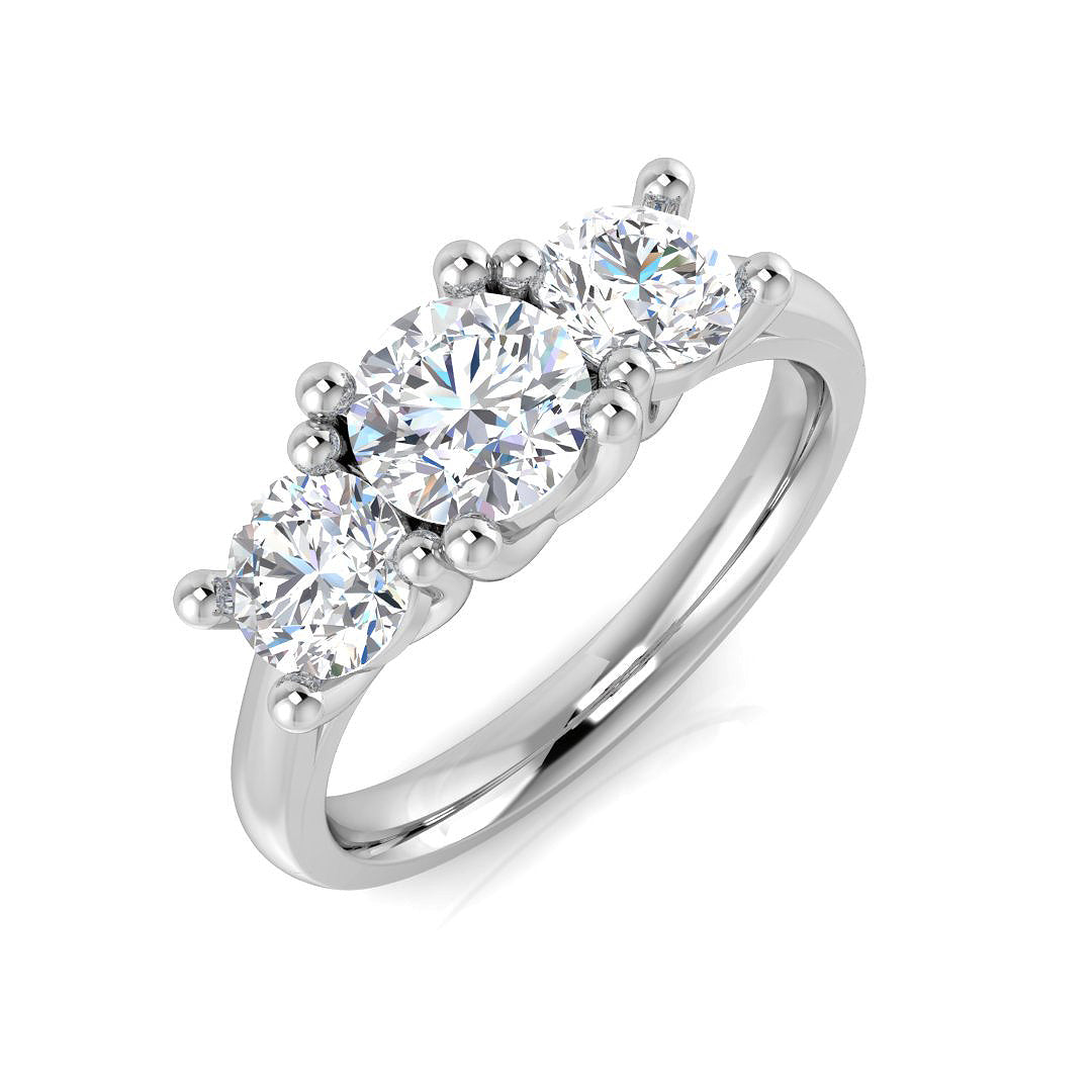 Three Stone Diamond Ring 1.57ct – SL9457 – 18k White Gold