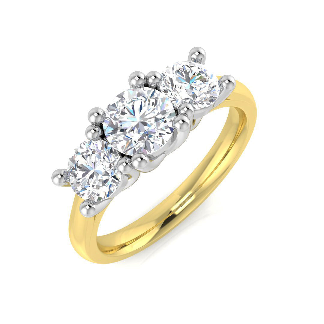 Three Stone Diamond Ring 1.57ct – SL9457 – 18k Yellow Gold
