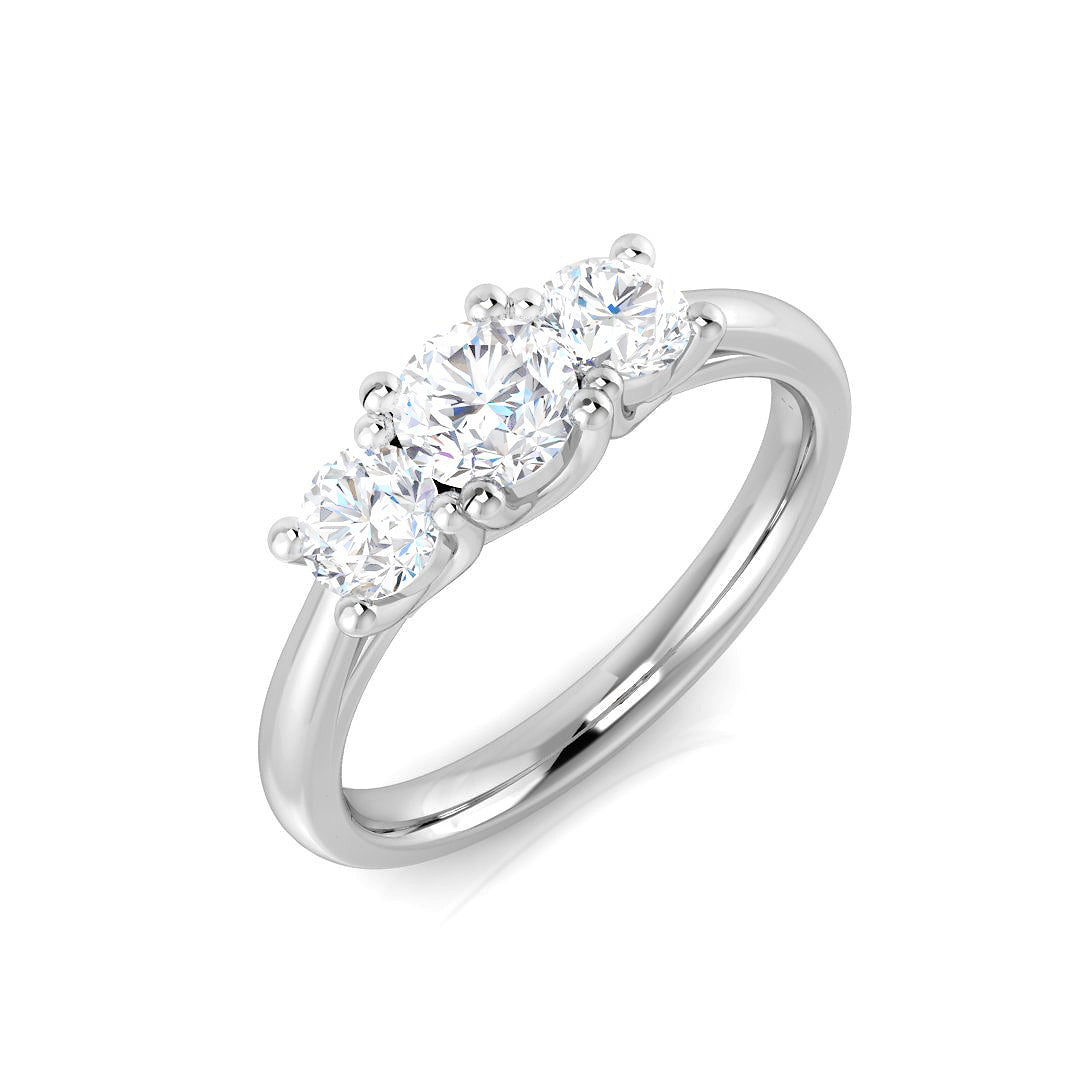 Three Stone Diamond Ring 0.67ct – SL9458 – 18k White Gold