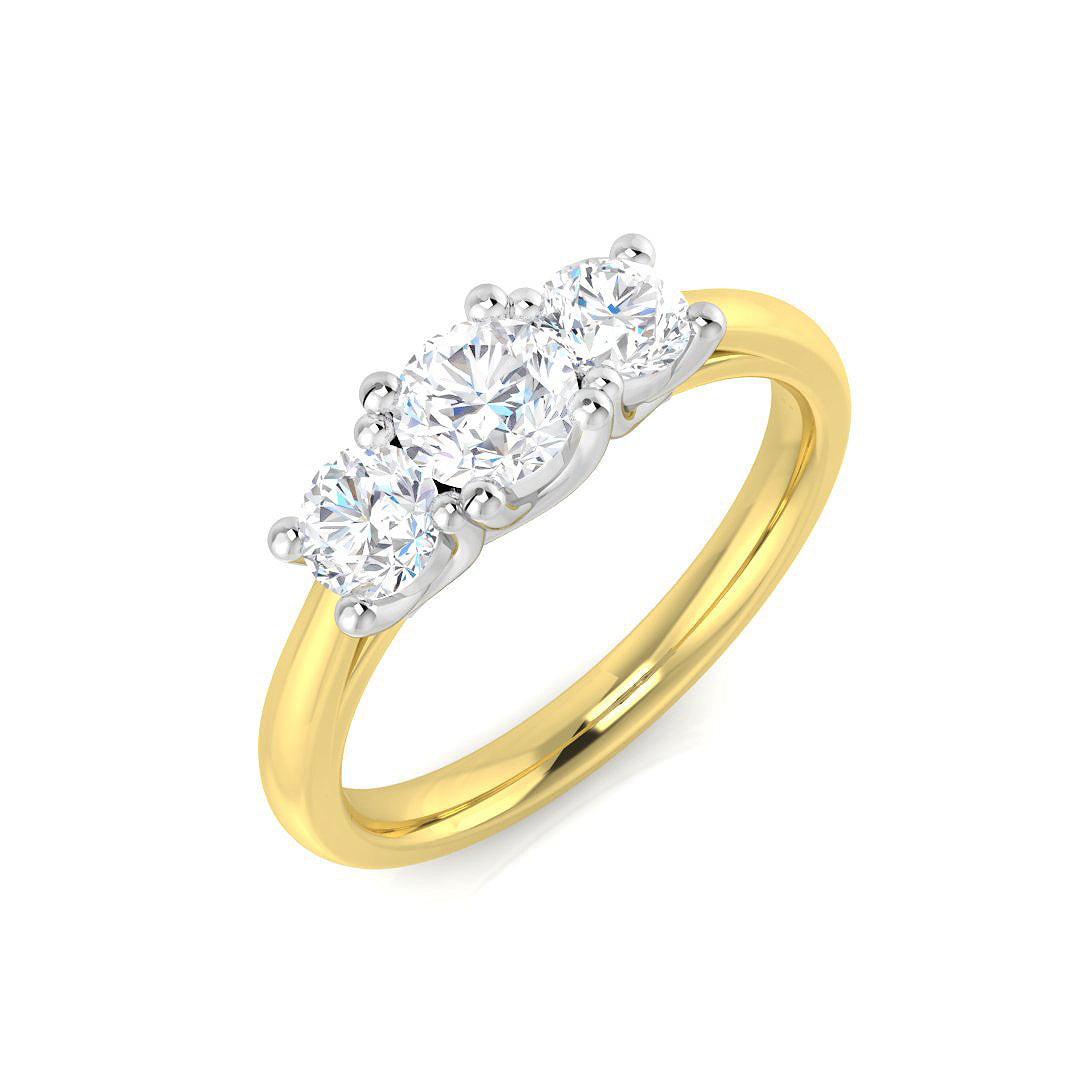 Three Stone Diamond Ring 0.67ct – SL9458 – 18k Yellow Gold