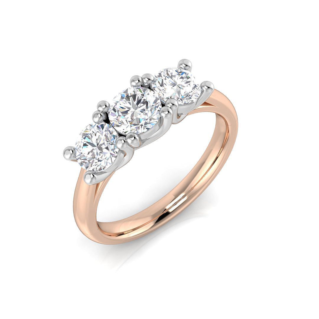 Three Stone Diamond Ring 1.57ct – SL9457 – 18k Rose Gold