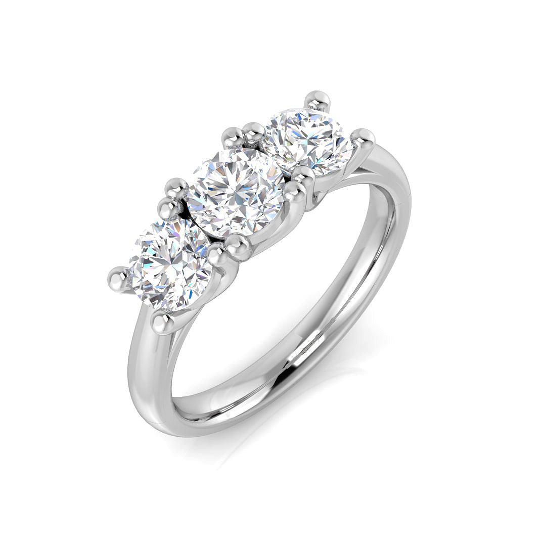 Three Stone Diamond Ring 1.57ct – SL9457 – 18k White Gold