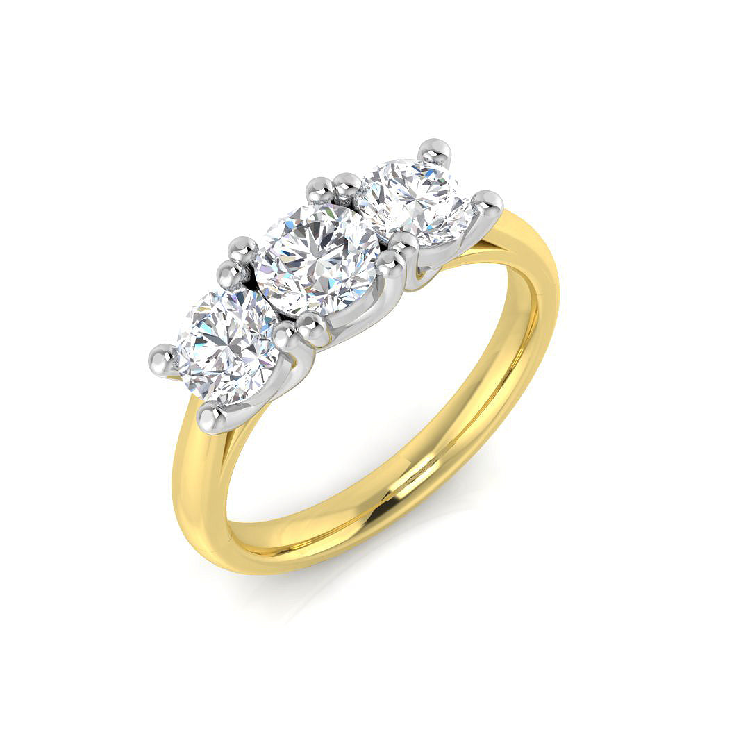 Three Stone Diamond Ring 1.57ct – SL9457 – 18k Yellow Gold