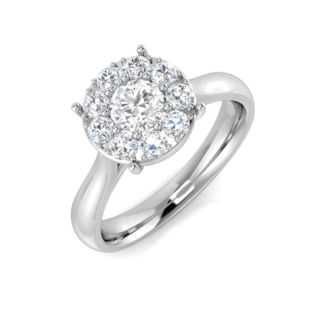 Cluster Diamond Ring 0.32ct–1.03ct – SR681 – 18k White Gold