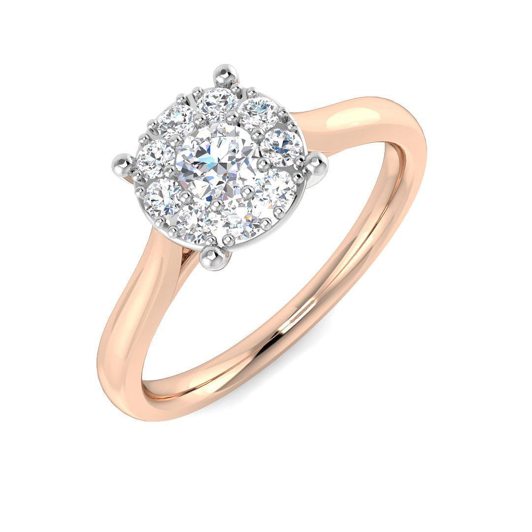 Cluster Diamond Ring 0.32ct–1.03ct – SR681 – 18k Rose Gold