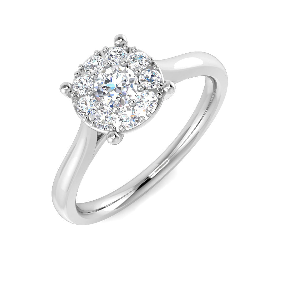 Cluster Diamond Ring 0.32ct–1.03ct – SR681 – 18k White Gold