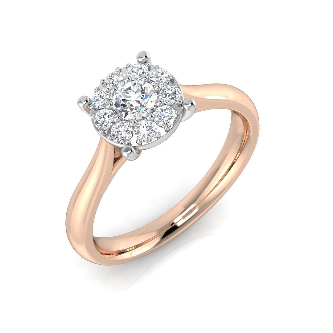 Cluster Diamond Ring 0.32ct–1.03ct – SR681 – 18k Rose Gold