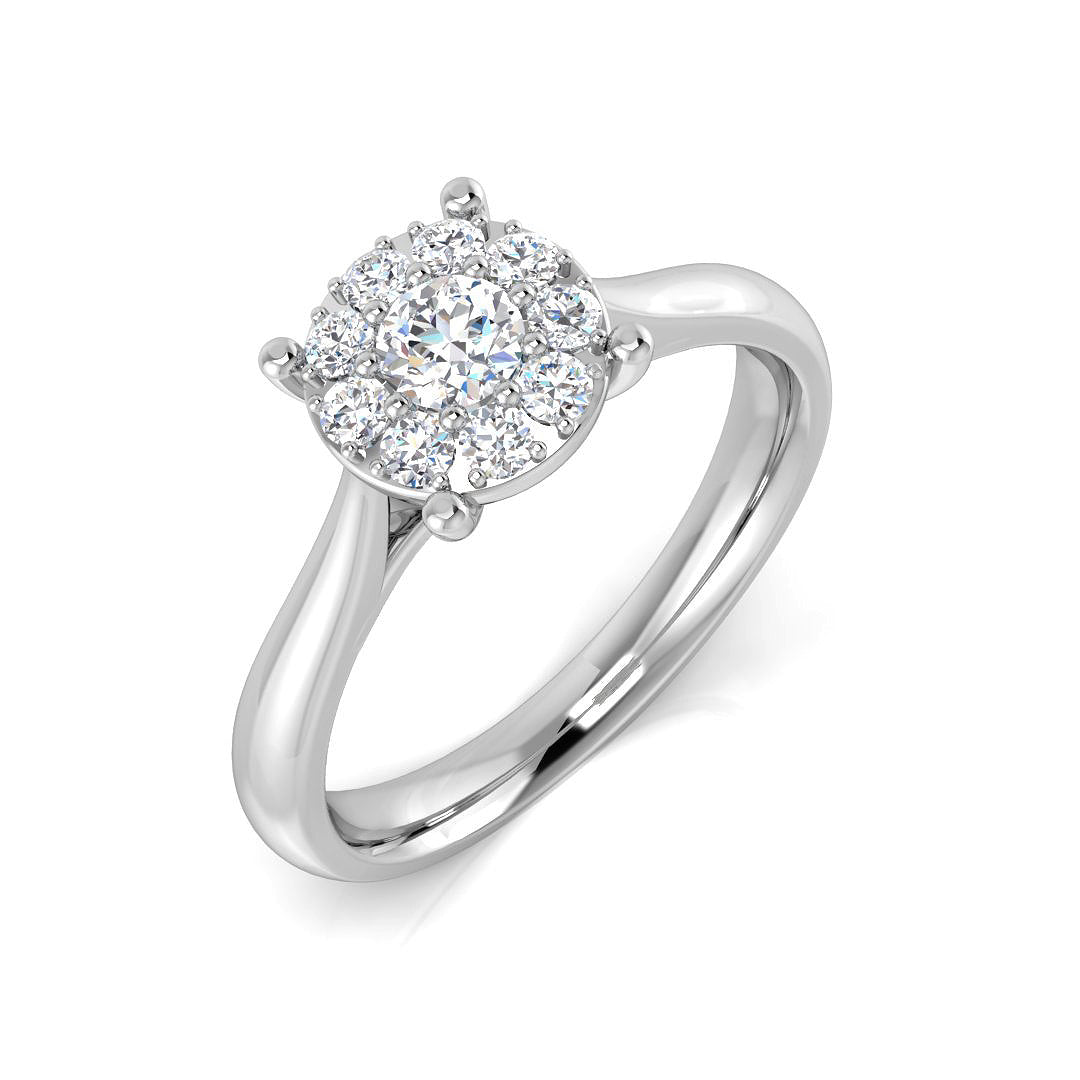 Cluster Diamond Ring 0.32ct–1.03ct – SR681 – 18k White Gold