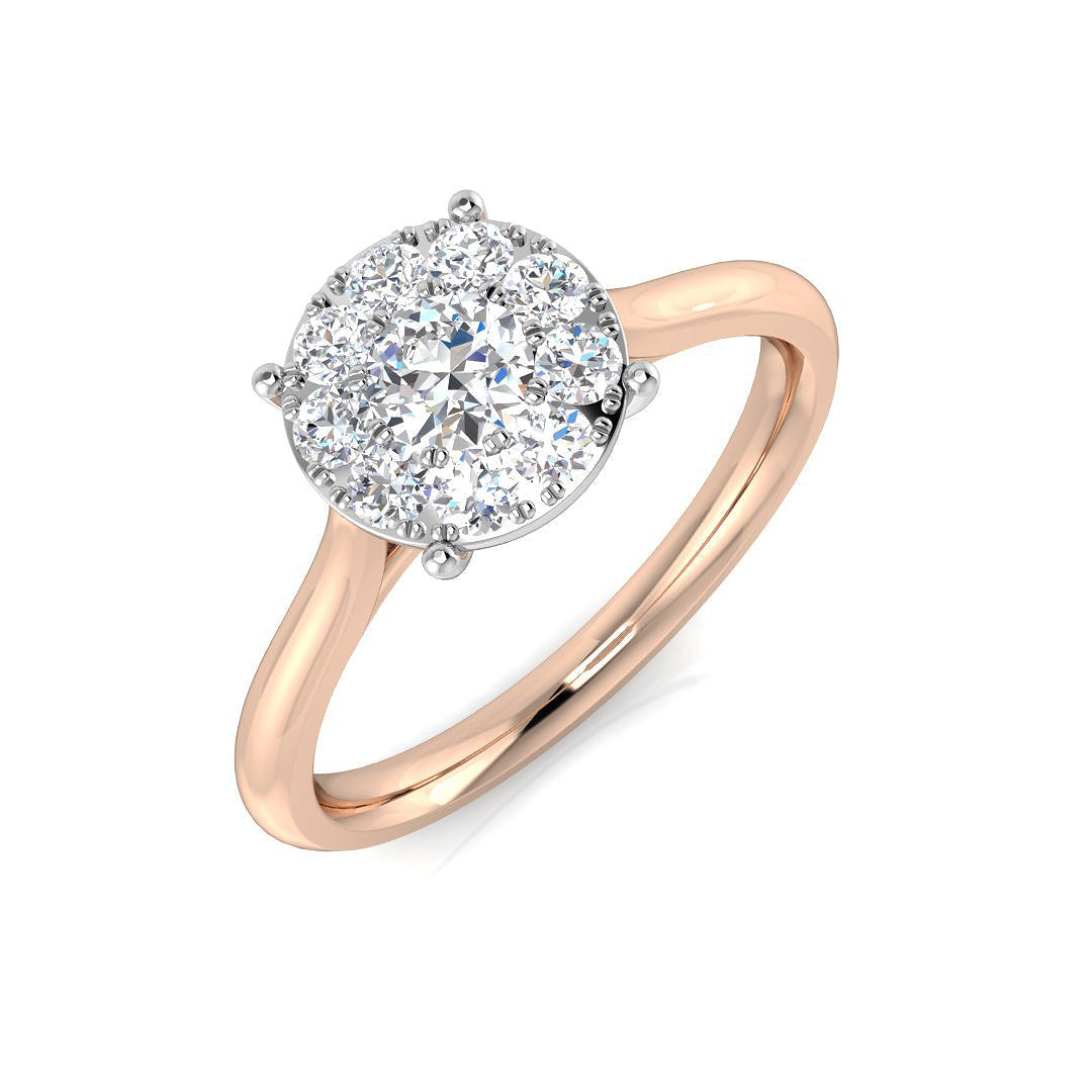 Cluster Diamond Ring 0.32ct–1.03ct – SR681 – 18k Rose Gold
