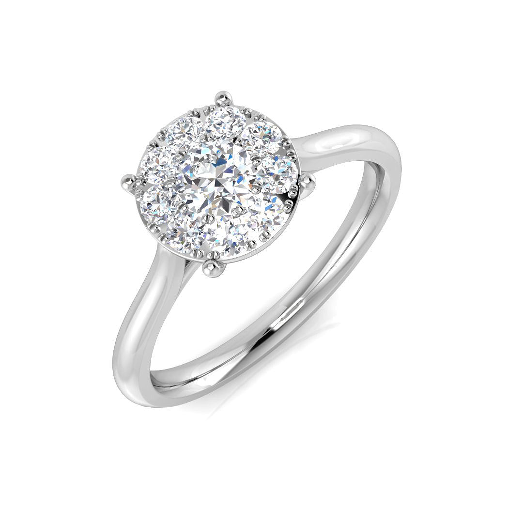 Cluster Diamond Ring 0.32ct–1.03ct – SR681 – 18k White Gold