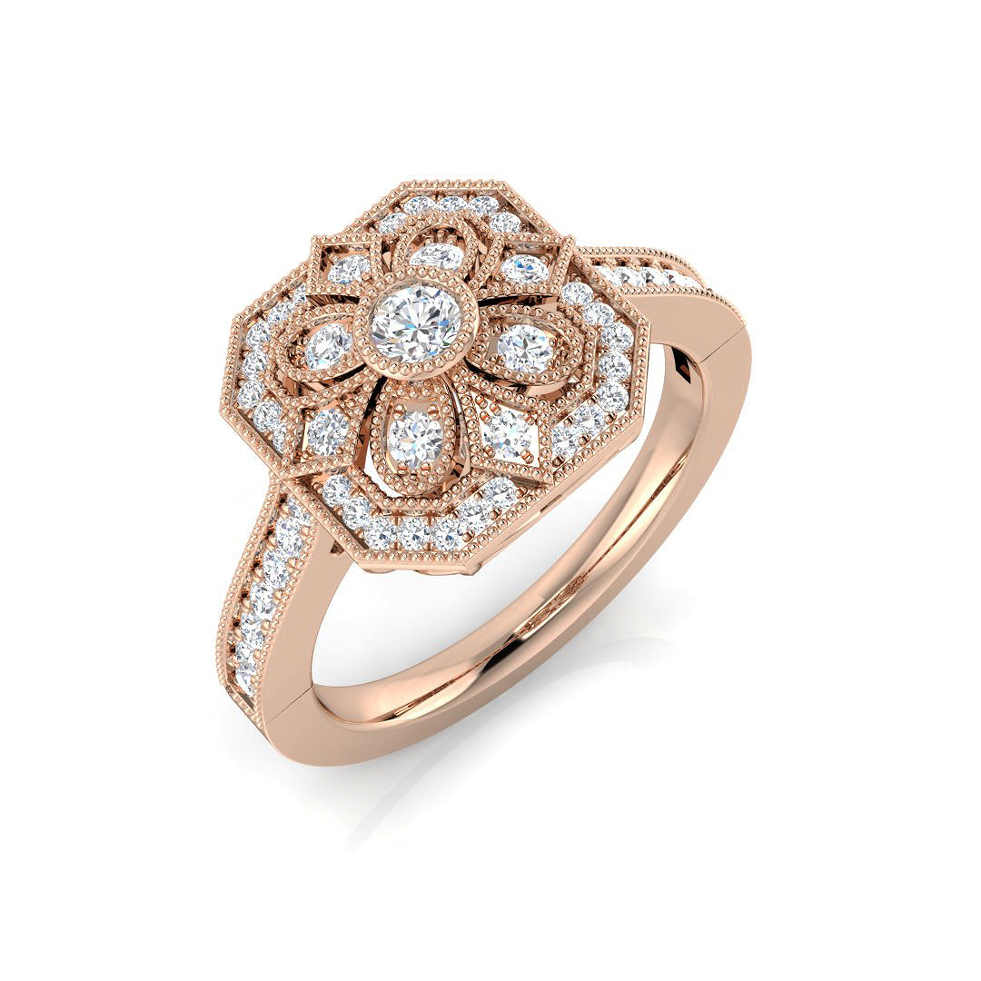 Vintage Diamond Ring 0.35ct – SL9526 – 18k Rose Gold