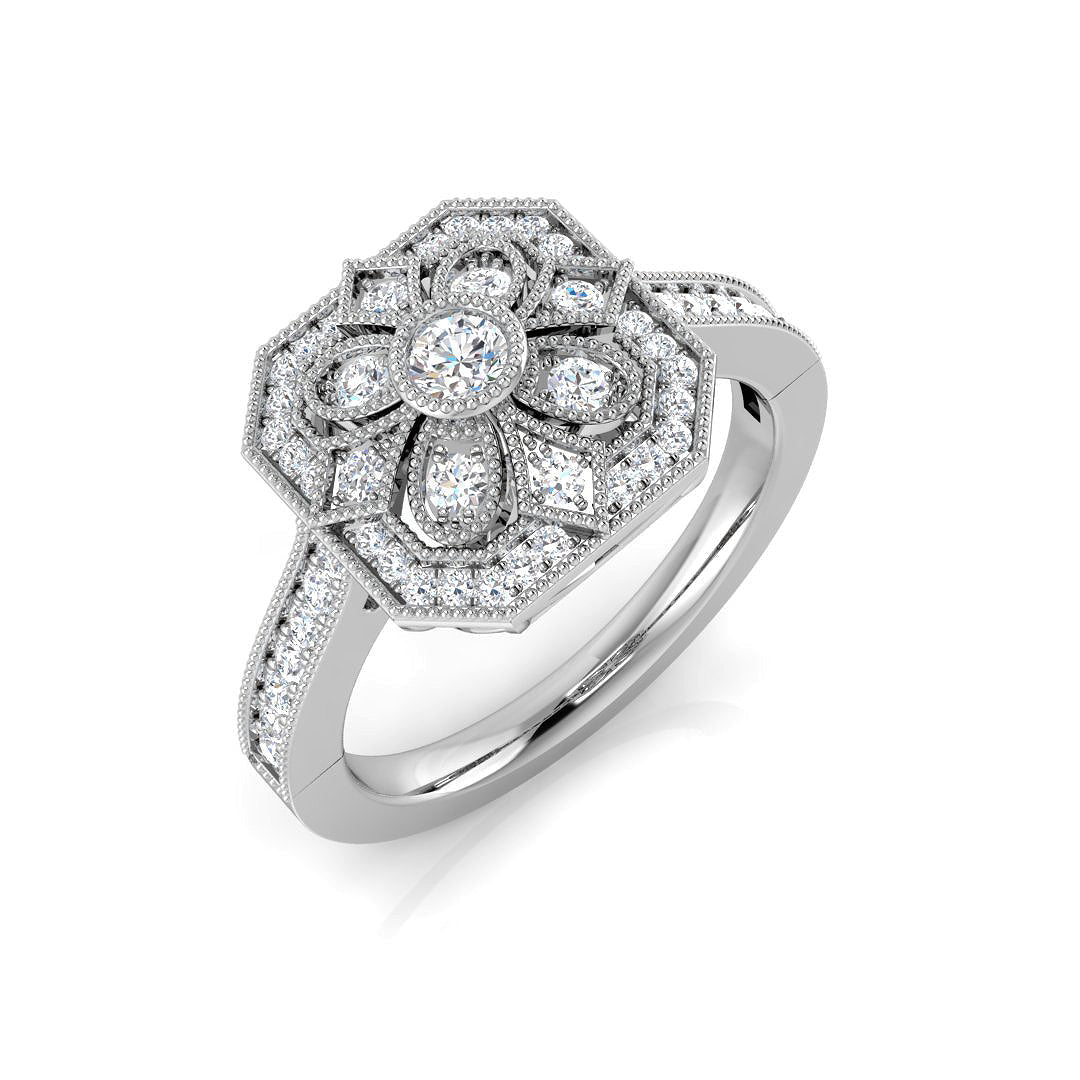 Vintage Diamond Ring 0.35ct – SL9526 – 18k White Gold