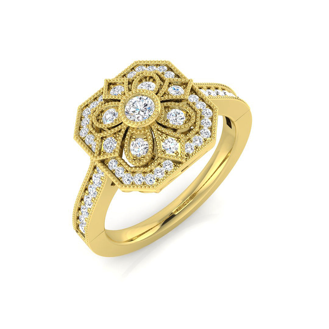 Vintage Diamond Ring 0.35ct – SL9526 – 18k Yellow Gold