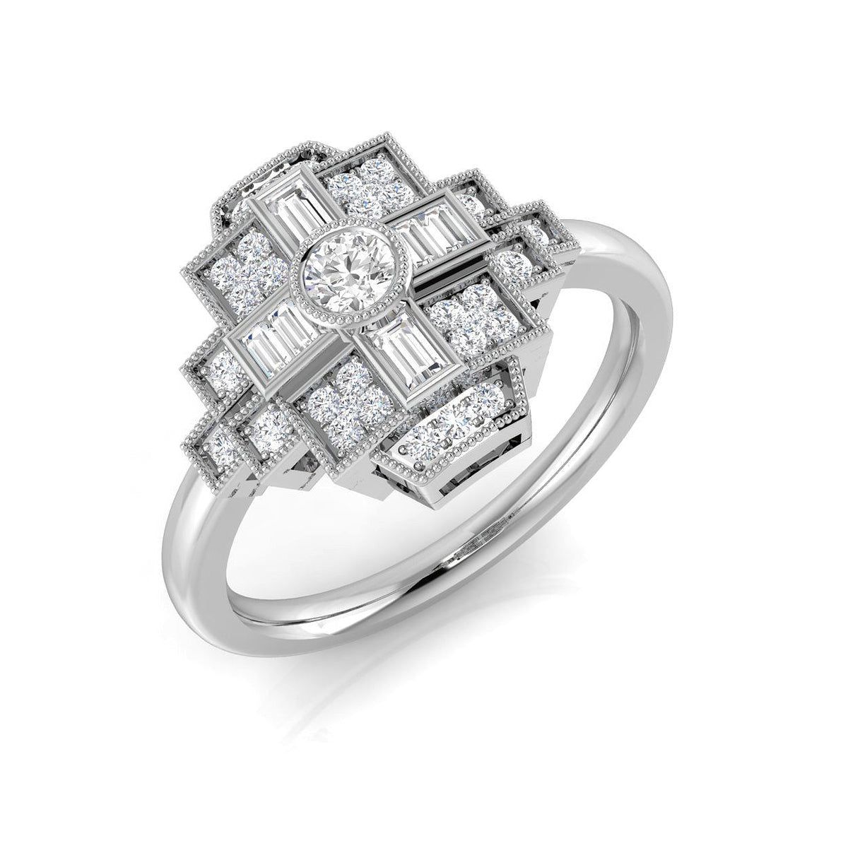 Vintage Diamond Ring 0.34ct – SL9528 – 18k White Gold
