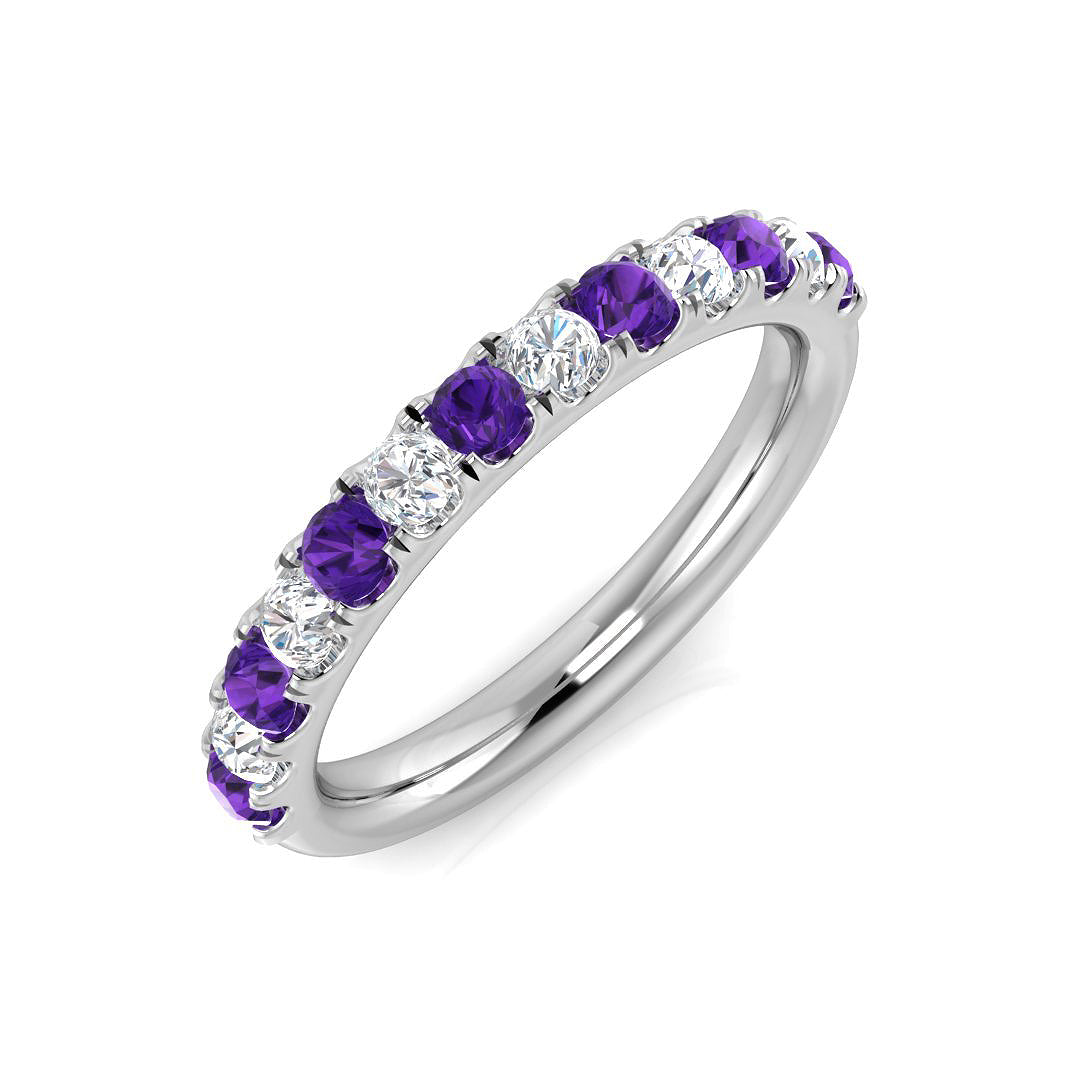 Half Eternity Diamond Ring 0.49ct – SL9586~AME – 18k White Gold
