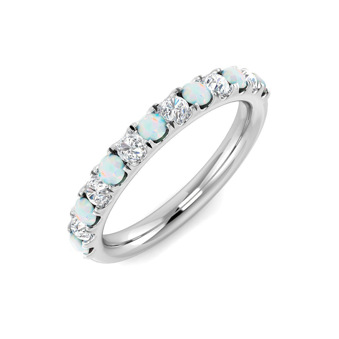 Half Eternity Diamond Ring 0.42ct – SL9586~OP – 18k White Gold