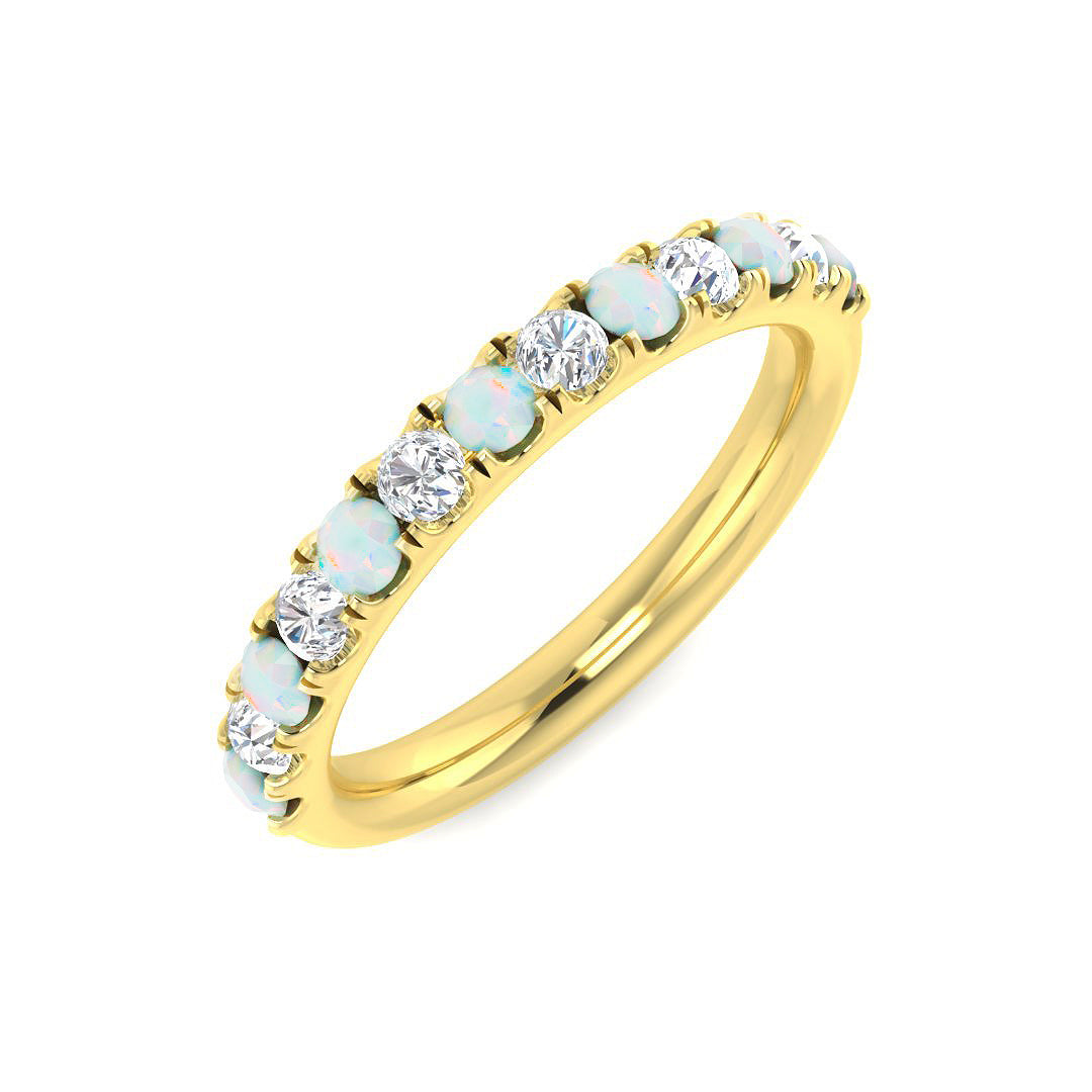 Half Eternity Diamond Ring 0.42ct – SL9586~OP – 18k Yellow Gold