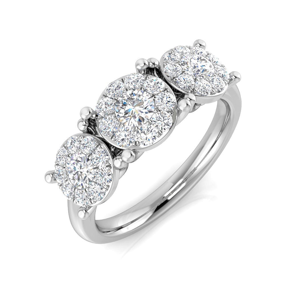 Three Stone Diamond Ring 0.5ct–1.55ct – SR805 – 18k White Gold