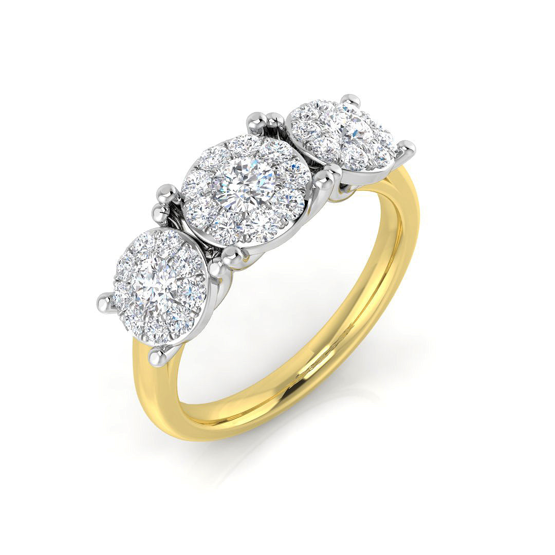 Three Stone Diamond Ring 0.5ct–1.55ct – SR805 – 18k Yellow Gold