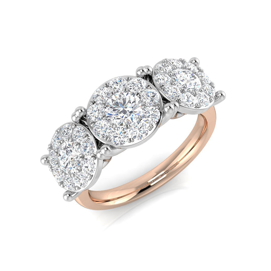 Three Stone Diamond Ring 0.5ct–1.55ct – SR805 – 18k Rose Gold