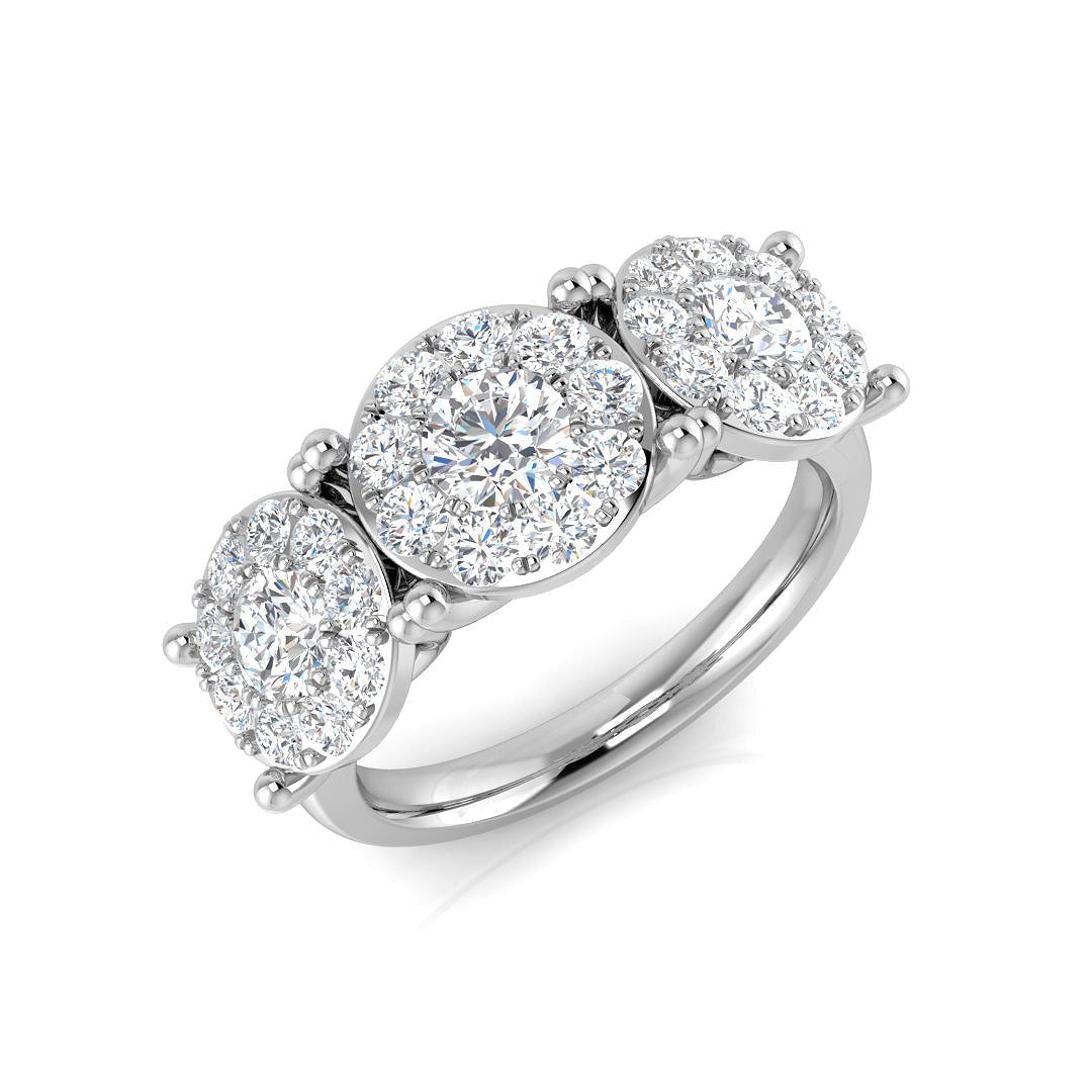 Three Stone Diamond Ring 0.5ct–1.55ct – SR805 – 18k White Gold