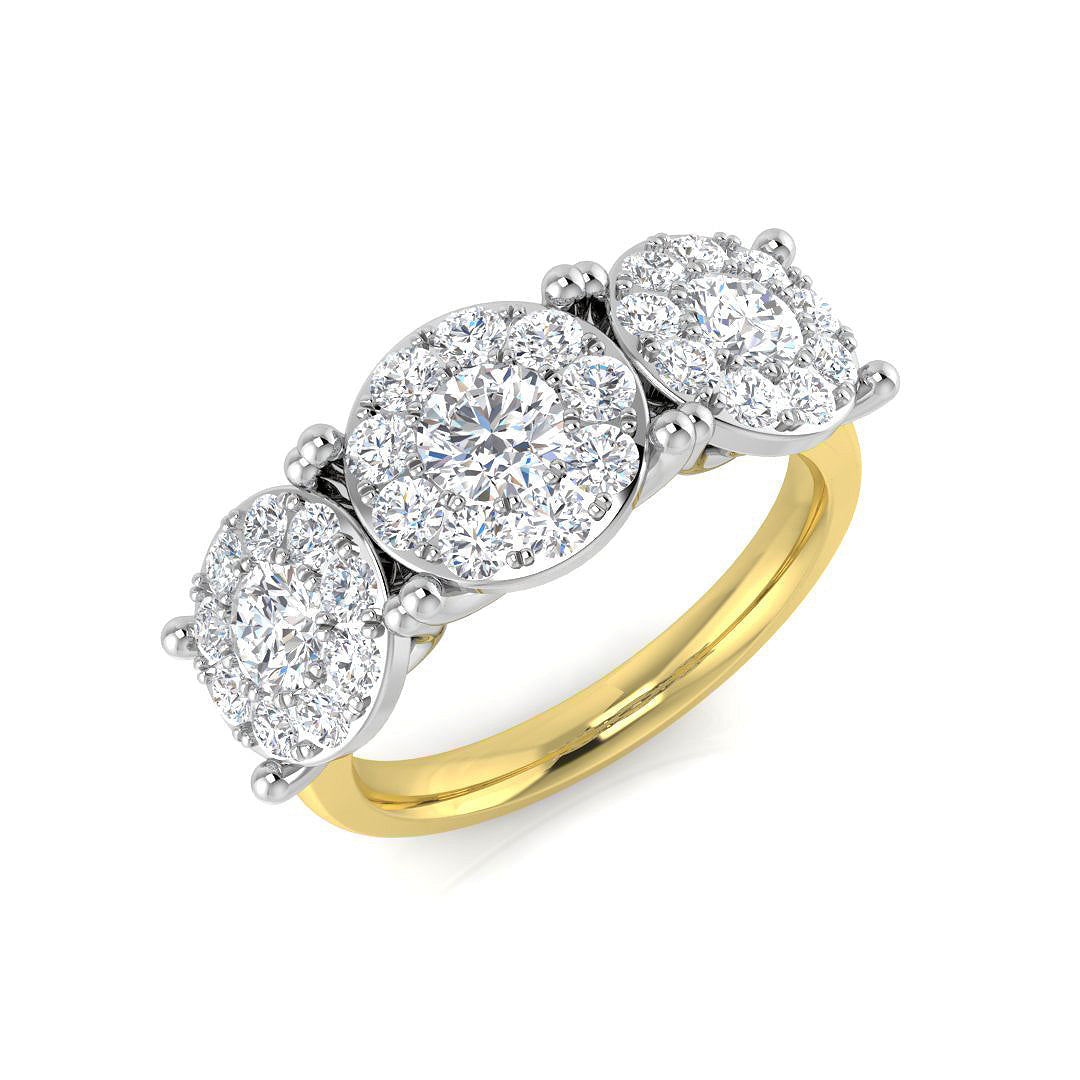 Three Stone Diamond Ring 0.5ct–1.55ct – SR805 – 18k Yellow Gold