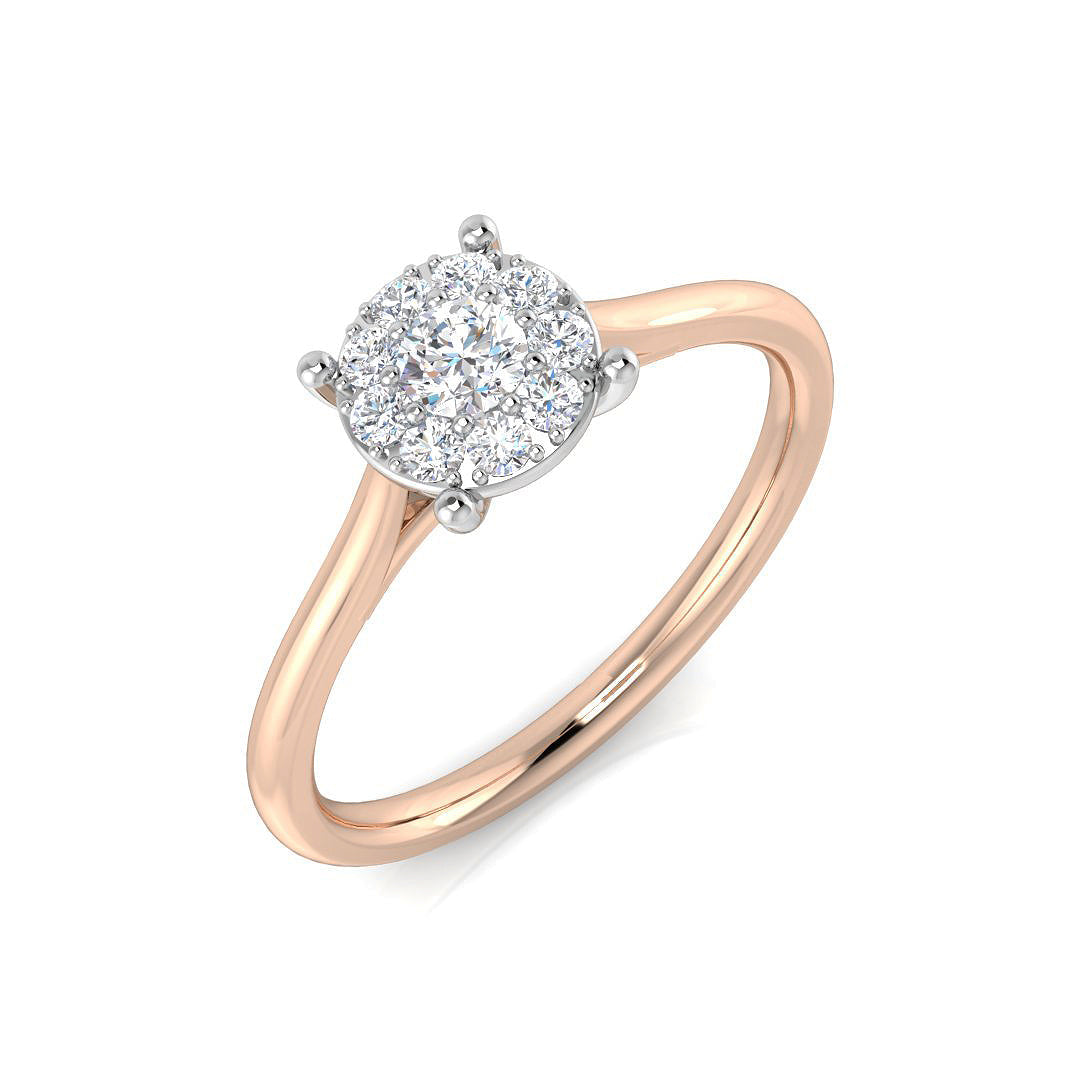 Cluster Diamond Ring 0.32ct–1.03ct – SR681 – 18k Rose Gold