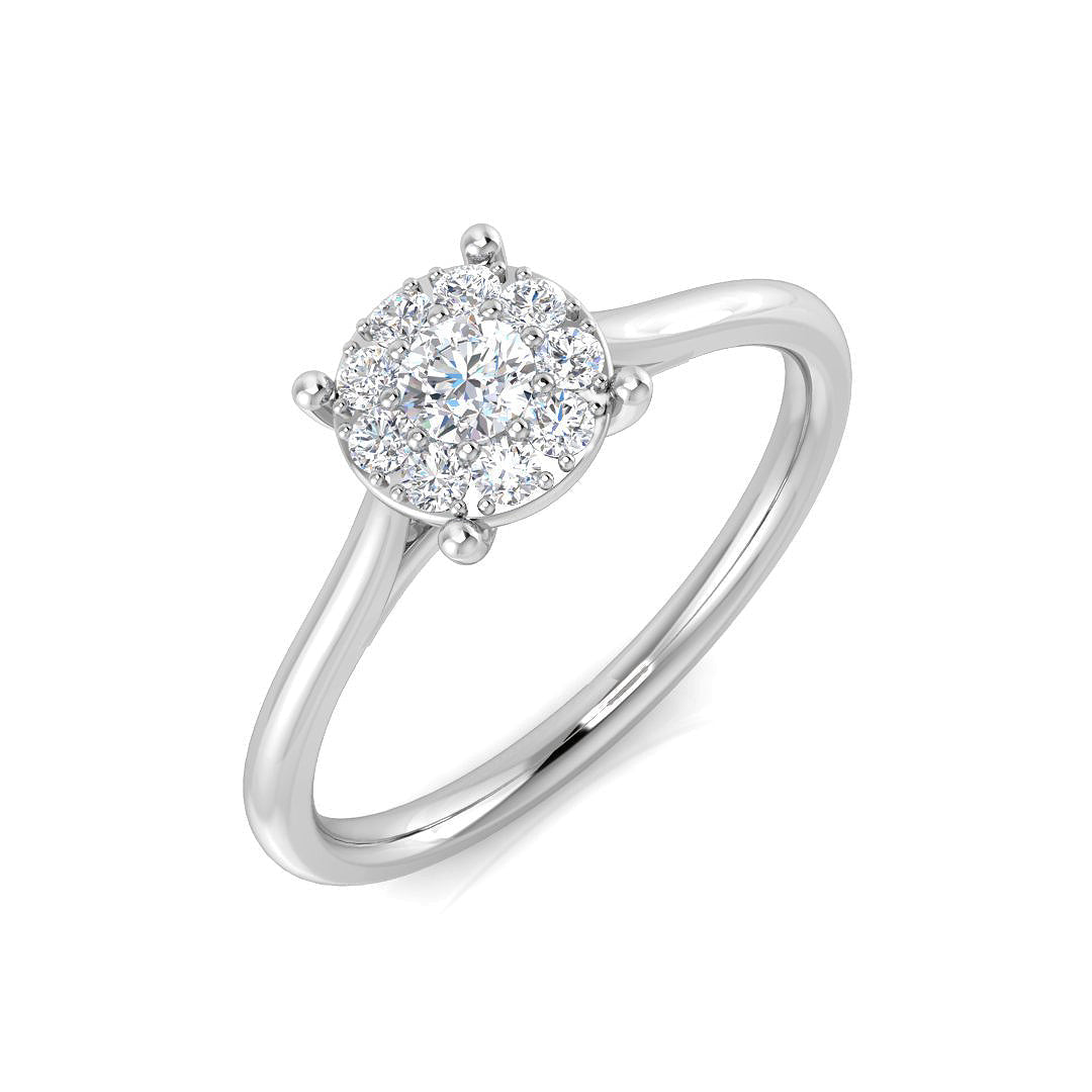 Cluster Diamond Ring 0.32ct–1.03ct – SR681 – 18k White Gold