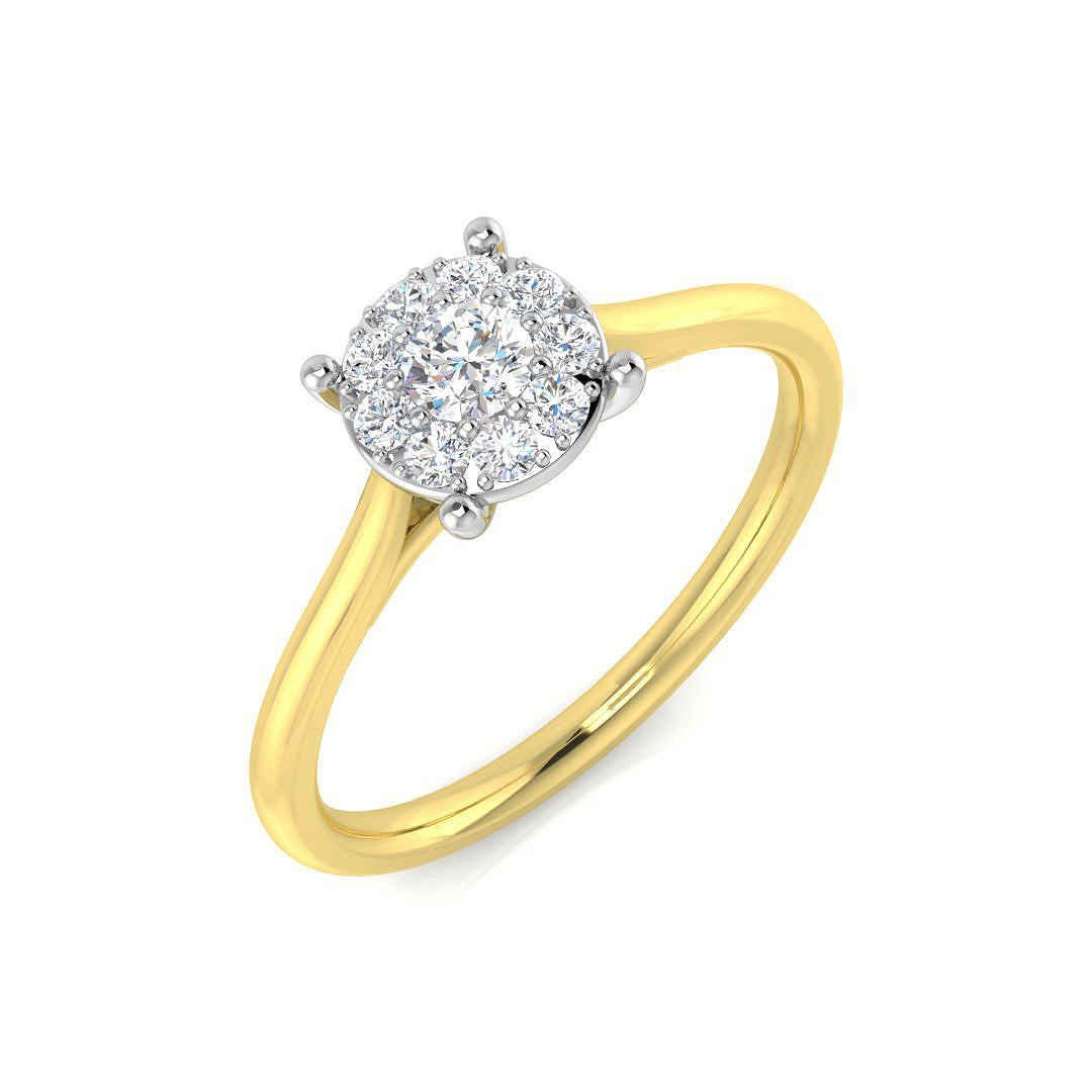 Cluster Diamond Ring 0.32ct–1.03ct – SR681 – 18k Yellow Gold