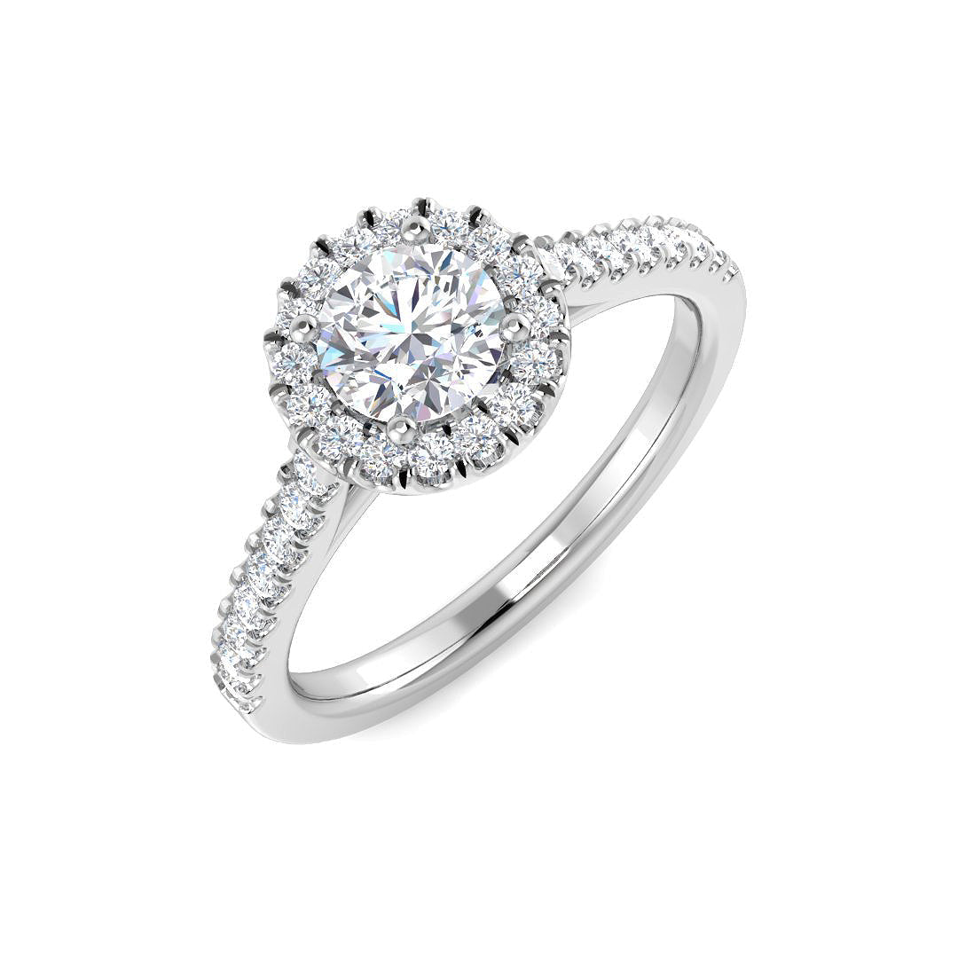 Halo Diamond Ring 0.26ct – SL9669-5 – 18k White Gold