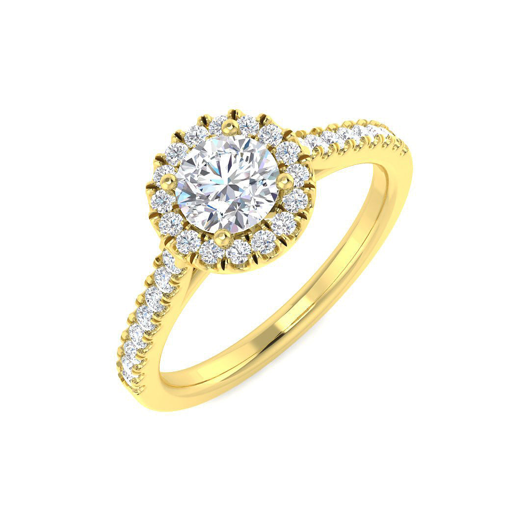 Halo Diamond Ring 0.26ct – SL9669-5 – 18k Yellow Gold