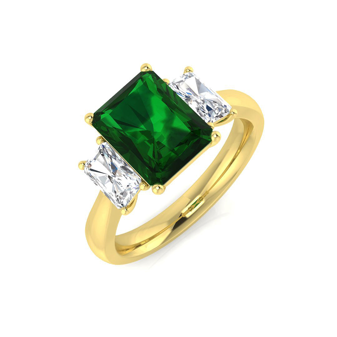 Three Stone Diamond Ring 2.19ct–3.13ct – SL9796~EM – 18k Yellow Gold