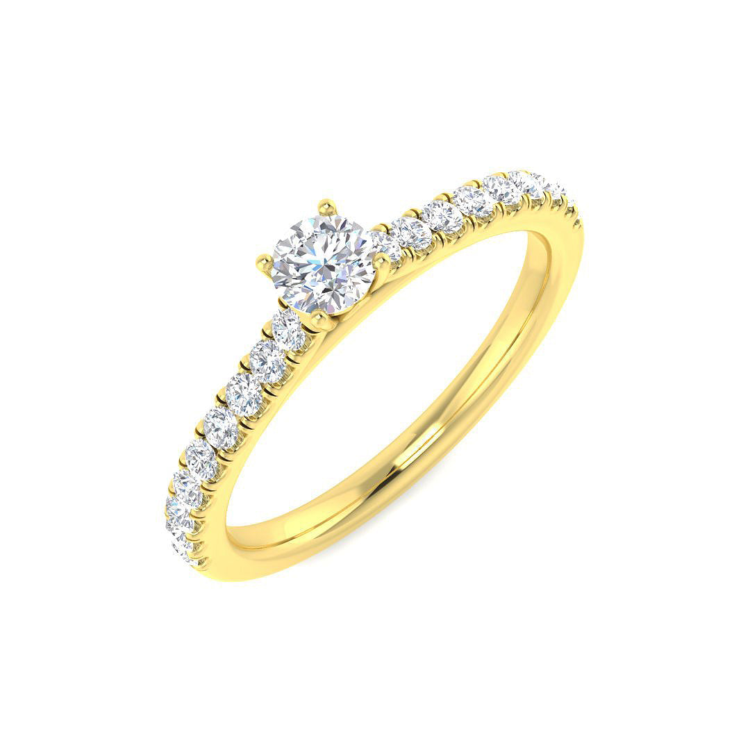 Engagement Diamond Ring 0.44ct – SL9834A-3.7 – 18k Yellow Gold