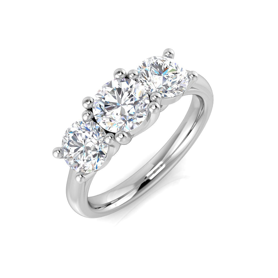Three Stone Diamond Ring 2.01ct – SL9851 – 18k White Gold