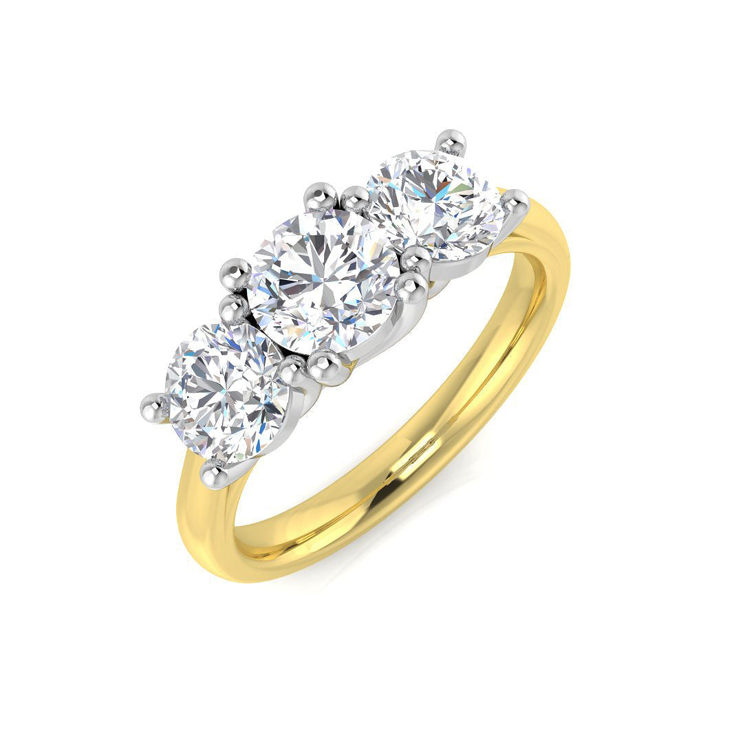 Three Stone Diamond Ring 2.01ct – SL9851 – 18k Yellow Gold