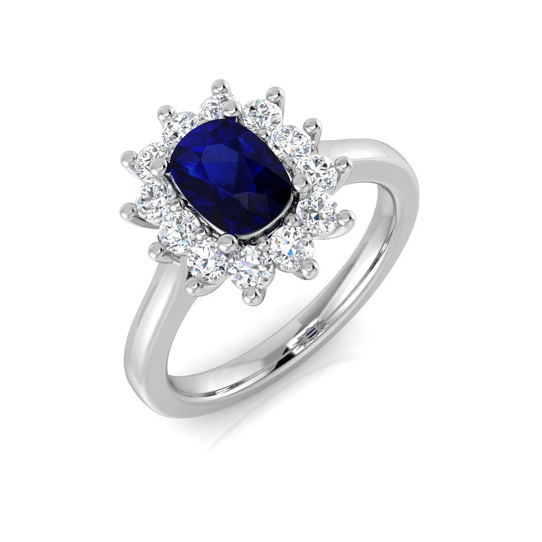 Cluster Diamond Ring 1.23ct–7.3ct – SL9878~BS – 18k White Gold
