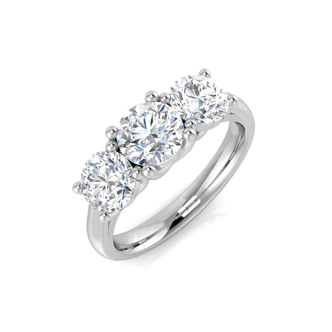 Three Stone Diamond Ring 1.95ct – SL9898 – 18k White Gold