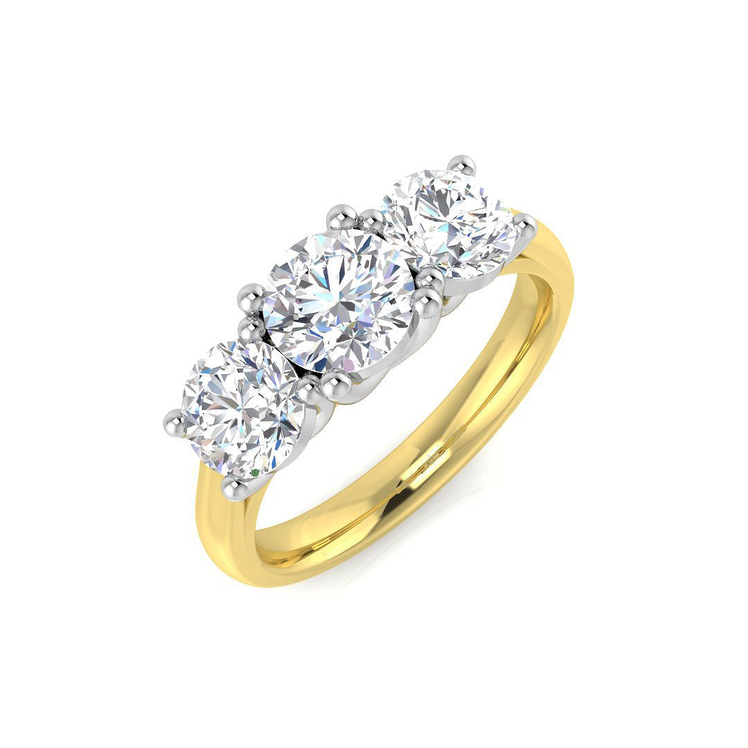 Three Stone Diamond Ring 1.95ct – SL9898 – 18k Yellow Gold