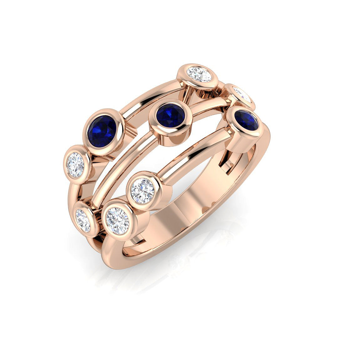 Bubble Diamond Ring 0.73ct–2.7ct – SR839~BS – 18k Rose Gold