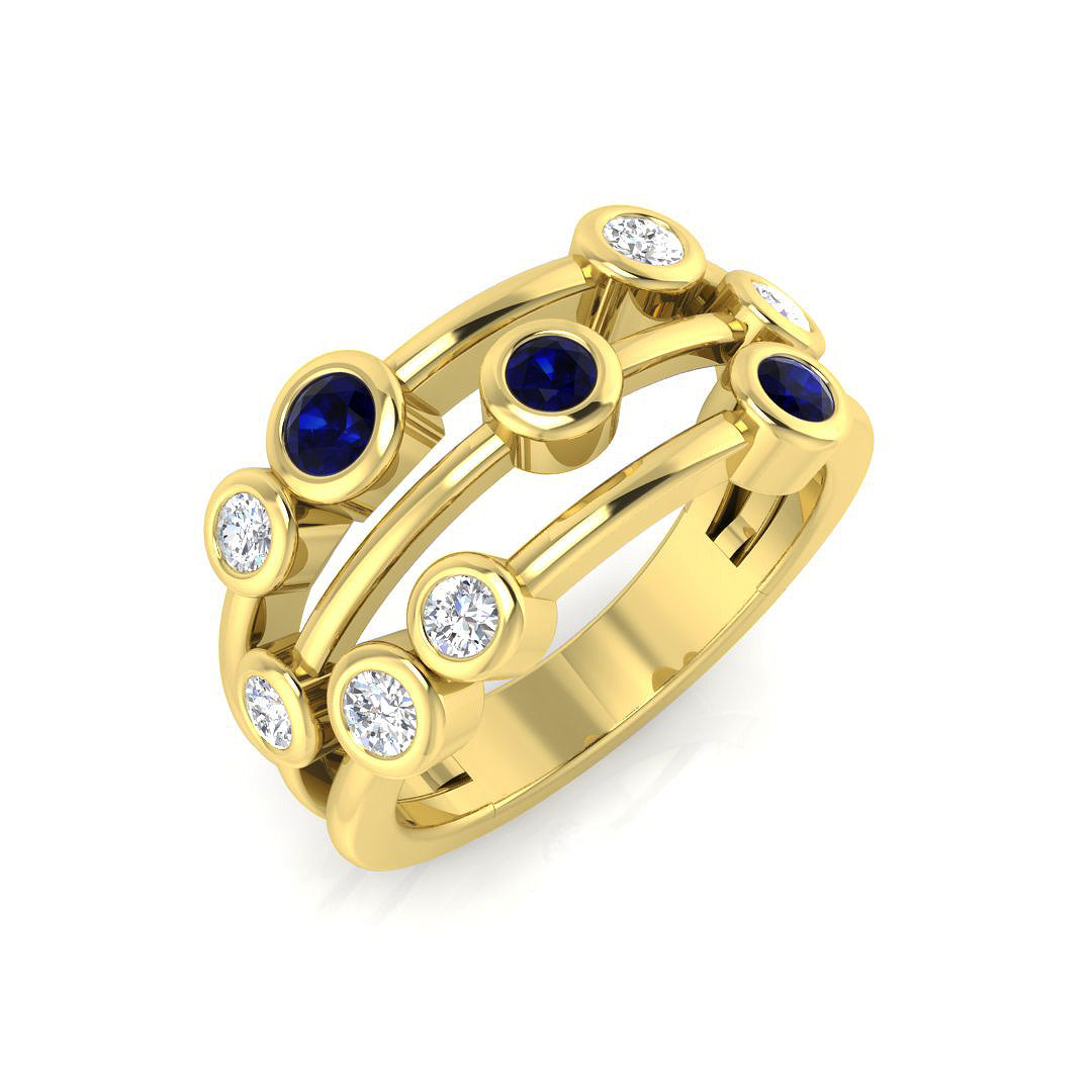 Bubble Diamond Ring 0.73ct–2.7ct – SR839~BS – 18k Yellow Gold