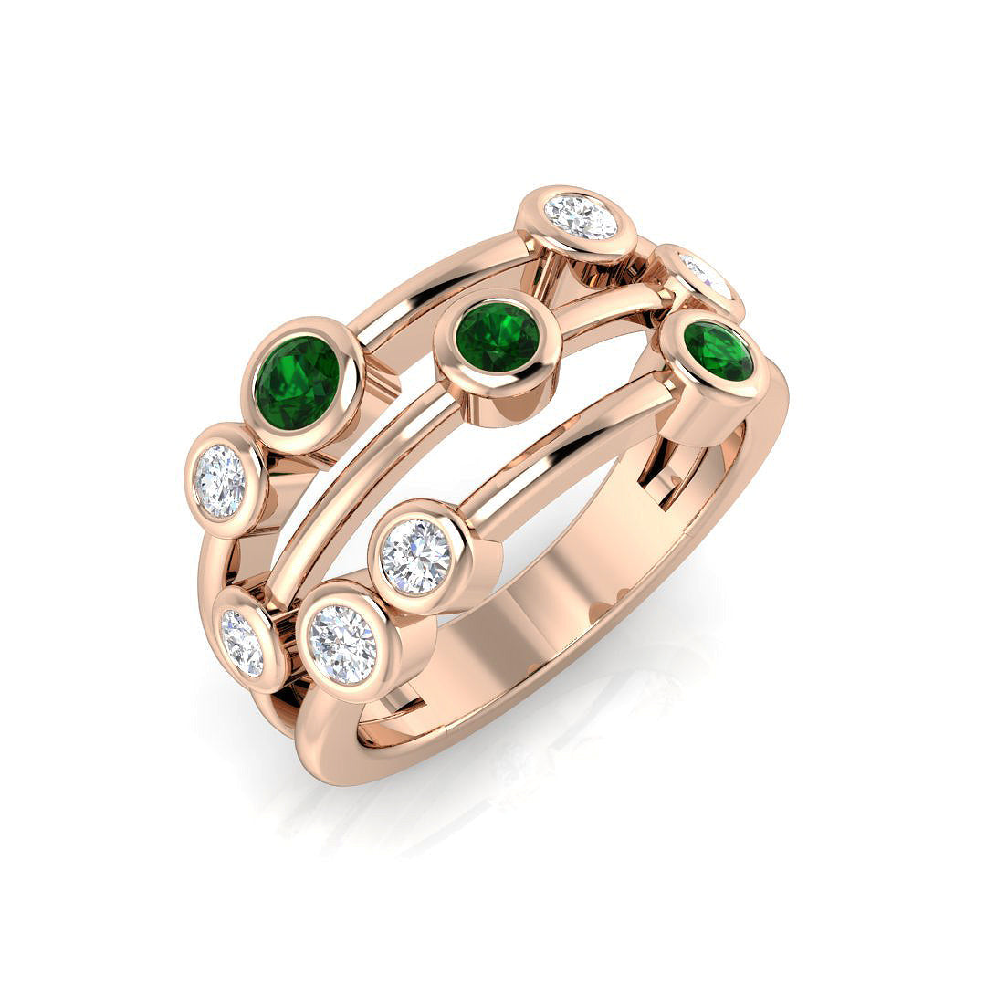Bubble Diamond Ring 0.7ct–2.06ct – SL9944~EM – 18k Rose Gold