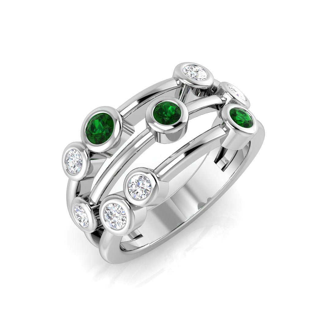 Bubble Diamond Ring 0.7ct–2.06ct – SL9944~EM – 18k White Gold