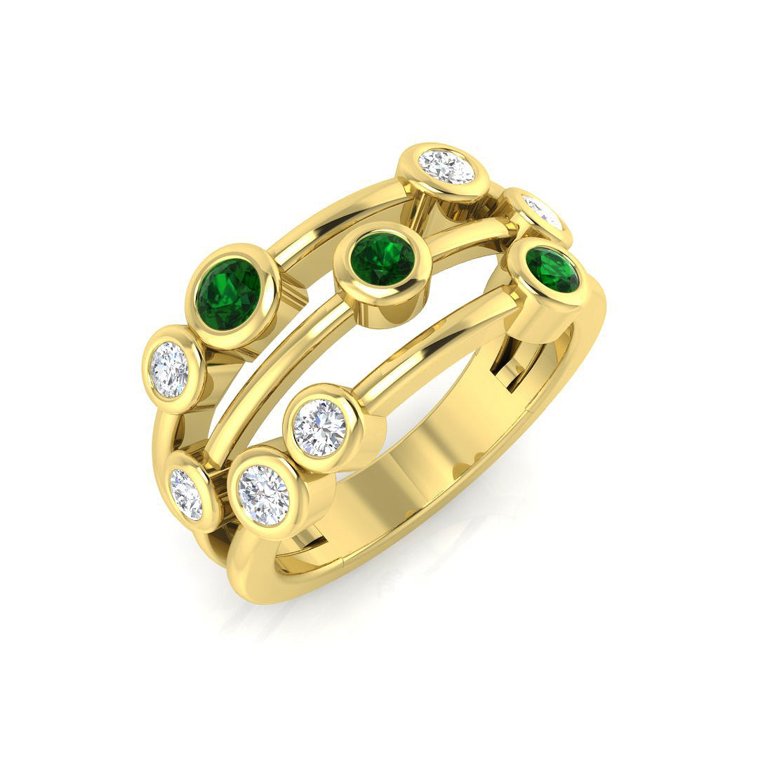 Bubble Diamond Ring 0.7ct–2.06ct – SL9944~EM – 18k Yellow Gold